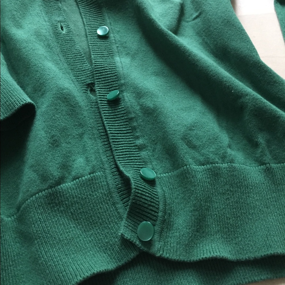 Talbots Kelly Green Cardigan Sweater.
